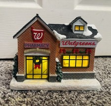Walgreens Winter Scene Pharmacy Christmas Lighted Village Building Figurine