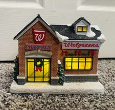Walgreens Winter Scene Pharmacy Christmas Lighted Village Building Figurine