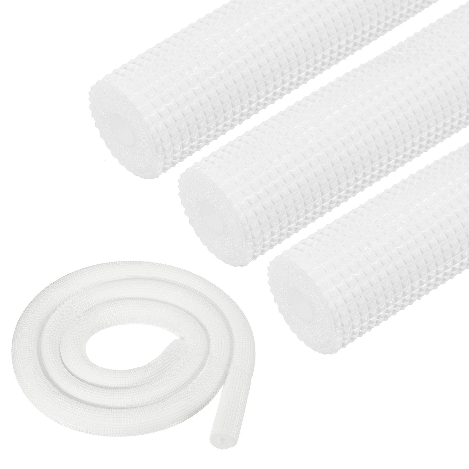 4pcs 9mm ID x 10mm T x 1.8m L Pipe Insulation Tubing Insulated Foam Tube White