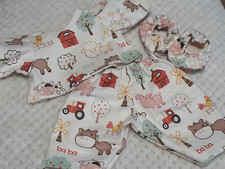 CABBAGE PATCH HOMEMADE DOLL CLOTHES 16" FLANNEL PAJAMAS - 3 Pc. FARM ANIMALS