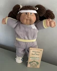 Vintage Cabbage Patch Kids Doll HM2 Brunette With Jogging Suit freckles NICE