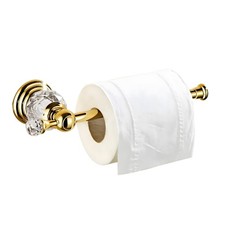 BATHSIR Crystal Toilet Paper Holder, Gold Toilet Roll Holder Modern Bathroom ...