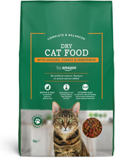 Complete Dry Cat Food with Chicken, Turkey and Vegetables, 1 Pack of 3Kg 3.00 per kilo