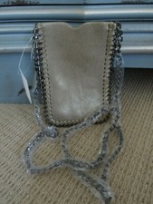 NEW Crossbody Purse Phone Bag Faux Leather Pockets Phone ID GOLD w/Metal Details