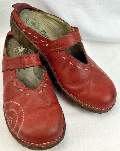 EL NATURA LISTA Women MULES SIZE 41 / 9.5 USA RED LEATHER