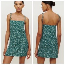 New Women' Reformation Agean Beautiful Floral Mini Dress Green 8