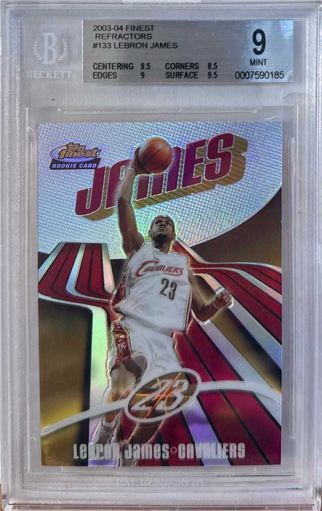 2003-04 Lebron James Topps Finest Refractor RC- BGS 9 Mint w/9.5 subs... #9/250