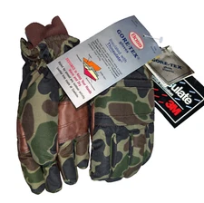 NWT New GORE-TEX Thinsulate INSULATED Cowhide Trim MNS MED Camouflage Gloves
