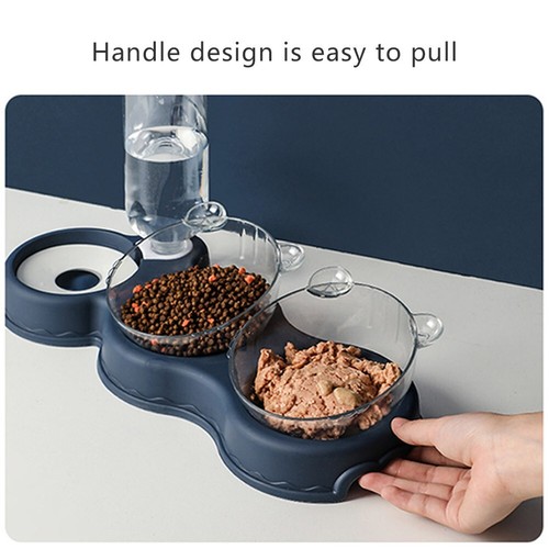 Bol surélevé pour chat double bols distributeur d'eau animaux de compagnie alimentation automatique bols à boire