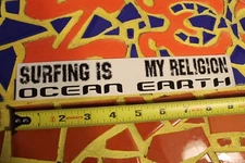 Ocean Earth OE Surfboards Surfing is My Religion Logo Vintage Surfing STICKER 