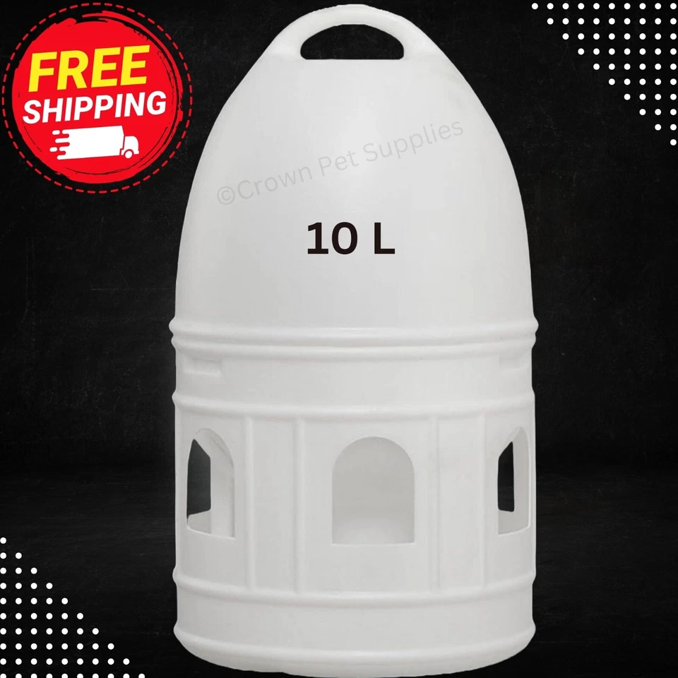 CROWN PET SUPPLIES 10 L Bird Water Drinker Pigeon Water Dispenser Feeder with Hanging Handle