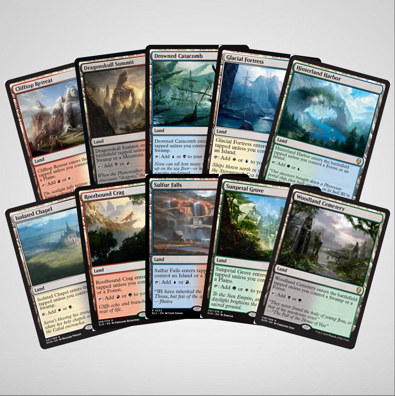 Check Lands FULL SET of Check Lands 10x Nonfoil MTG Magic the Gathering Commander ...
