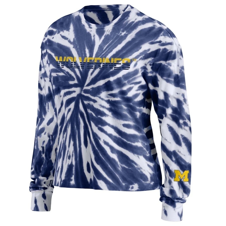 WEAR NFL Womens Michigan Wolverines Football Tie-Dye Longsleeve Size M - Image 2 of 3