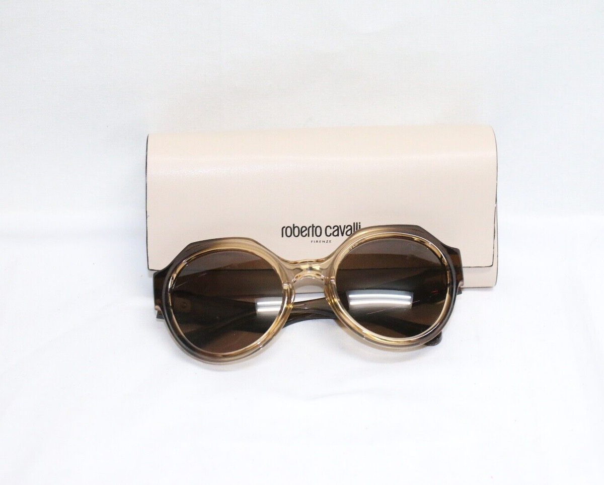 Roberto Cavalli Oversized Tortoiseshell Sunglasses with Crystal Temples Roberto Cavalli SRC002M tortoise frame with gradient grey  main image 3