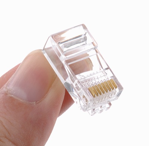 50Pcs Practical Internet Gold Plated Cable Modular Plug Adapter RJ45 CAT5E 8P8C
