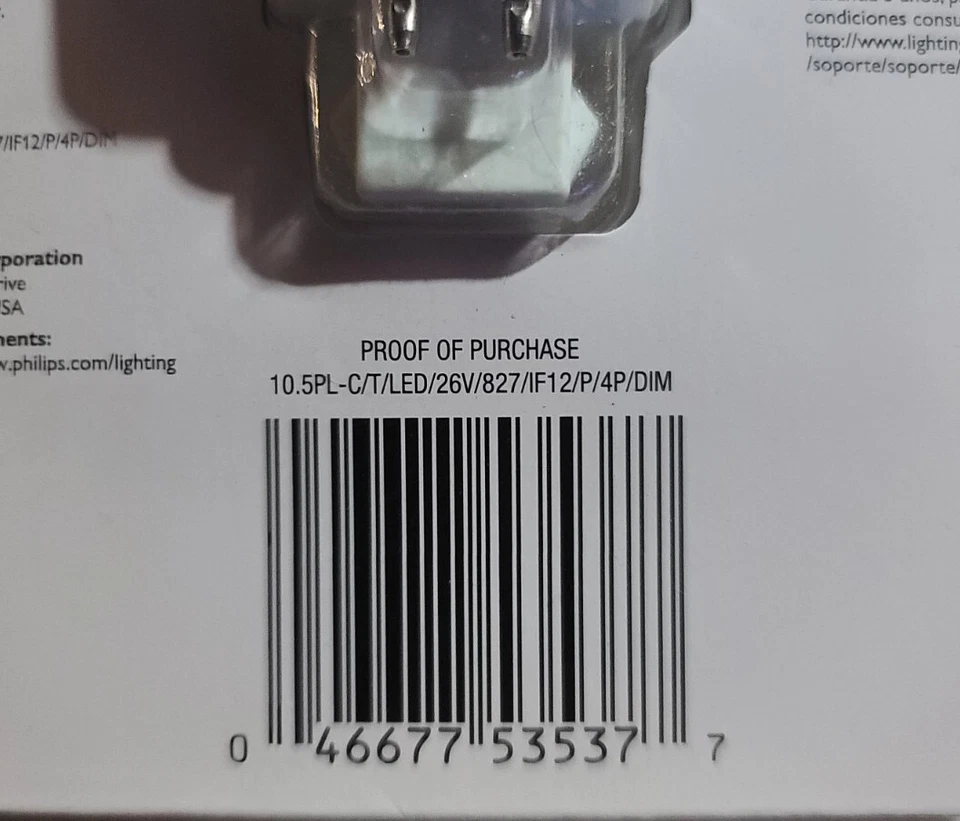 Philips 26W Equivalent Soft White PL-C/T 4-Pin Vertical Orientation LED Tube NEW - Image 4 of 4