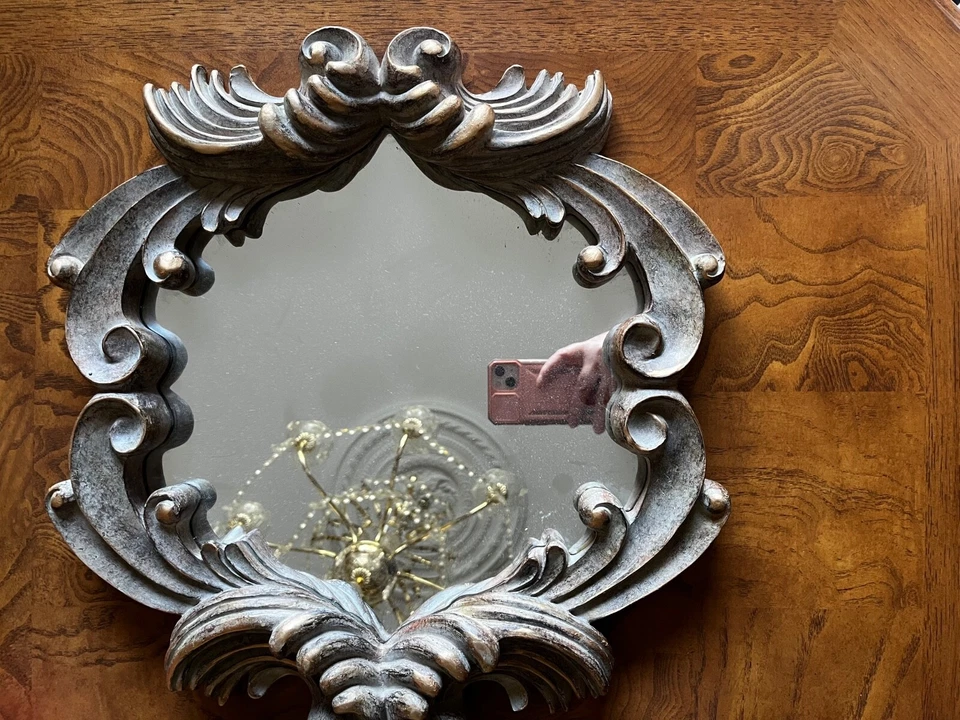 "Espejo de pared vintage marco ornamentado decorativo 14,5""x15,5""" Foto 4 de 4