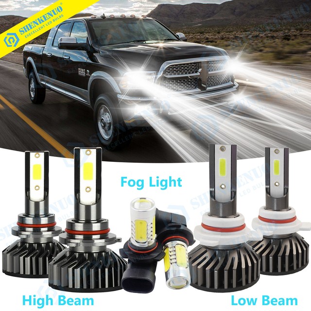 For Ram 1500 2013 2014 2015 w/Projector White LED Headligh t+ Fog Light