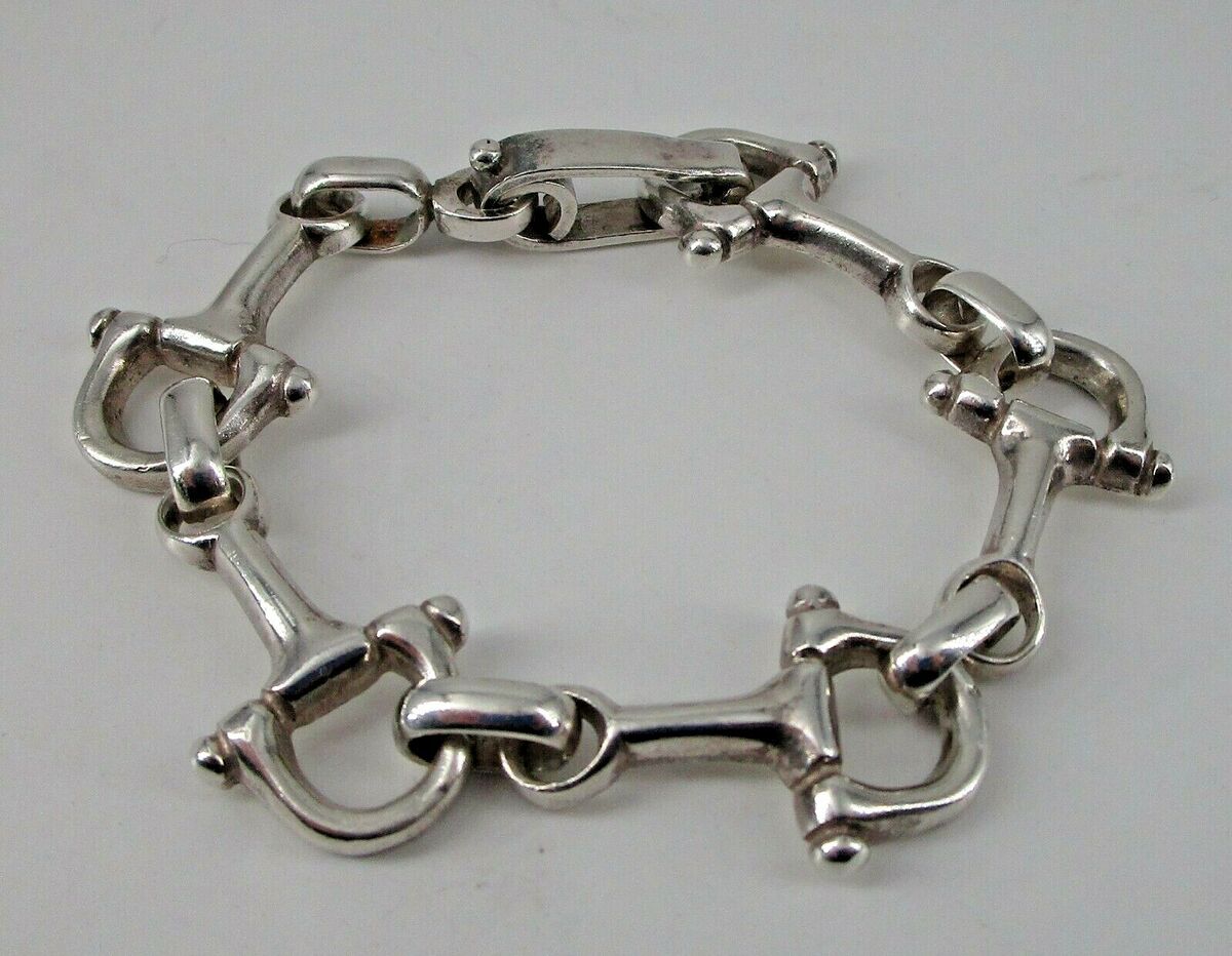 Sterling Silver Bracelet Snaffle Horse Bit Link Equestrian Sterling Silver Bracelet Snaffle Horse Bit Link Equestrian