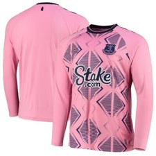 NWT 22-23 Hummel Everton Soccer Pink Away Long Sleeve Jersey Toffees Mens Size M
