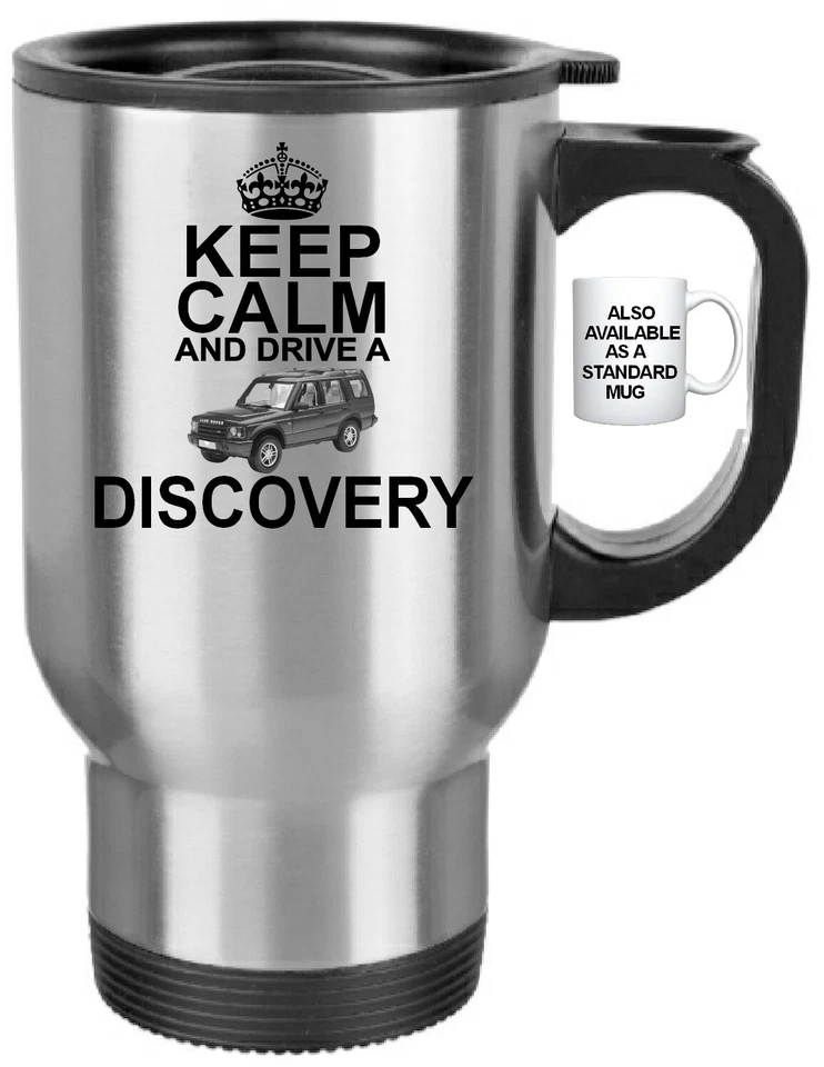 CPS DEZIGNZ KEEP CALM AND DRIVE A DISCOVERY TRAVEL MUG classic MK1 land rover landrover mugs
