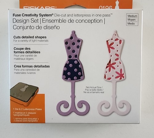Fiskars Fuse Creativity System Design Set #0196 Dress Form Die & Letter Press - Picture 2 of 6