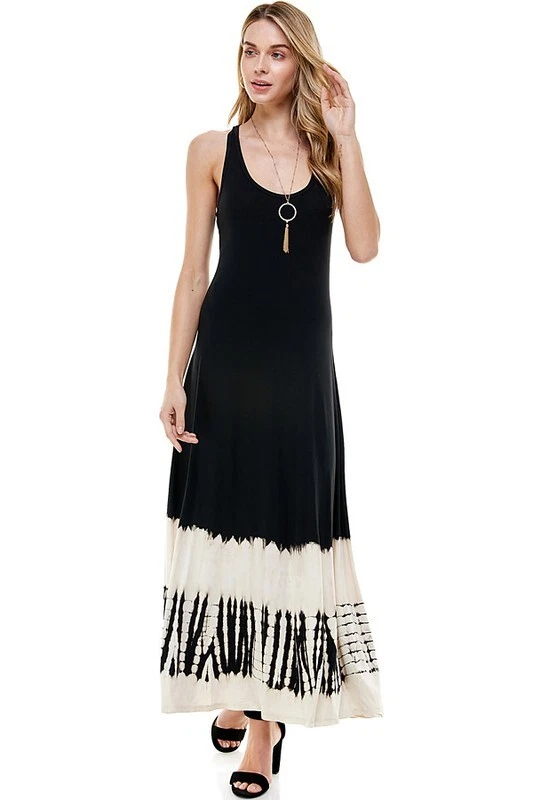Tie dye clearance racerback maxi dress