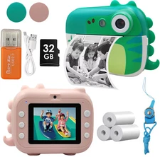 Kids Camera Instant Print 2.4'' Large Screen Instant Camera for Girls Boys 3-14Y