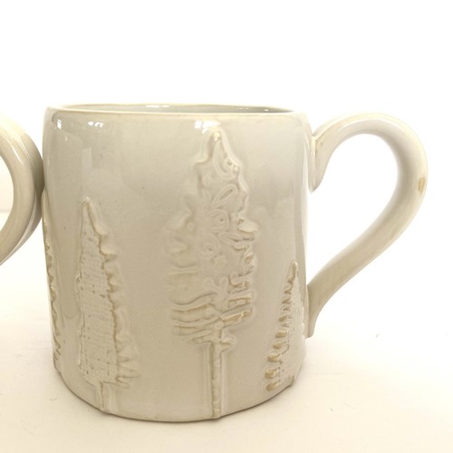 Mud Pie White Merry Xmas Embossed Christmas Tree Coffee Mug - Picture 3 of 16