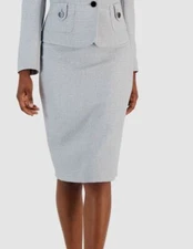 Le Suit Women's Gray Textured Pencil Suit Skirt Petite Size 2P