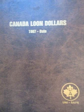 Complete Set of Canada Dollars Loonies Coins (1987-2020) in Brown UNI-SAFE $1 RJ