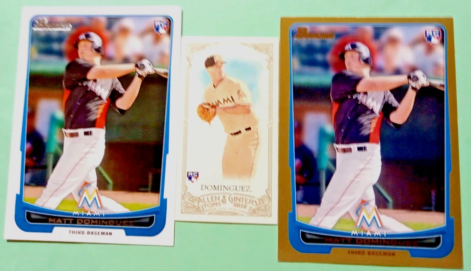2012 Topps Allen & Ginter Matt Dominguez RC High# SP Mini &2012 Bowman Gold RC - Image 4 of 4