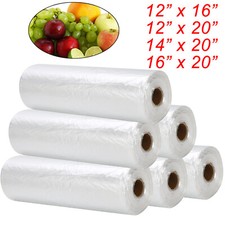 Clear Plastic Produce Bag On Roll Kitchen Food Storage 12x16 12x20 14x20 16x20