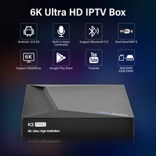 We2USat K3 PRO+ 6K HDR Android TV Box Remote Control 4GB RAM + 32GB Storage