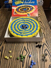 Vintage 1952 Stadium Checkers Board Game #300, (Missing 1 Yellow