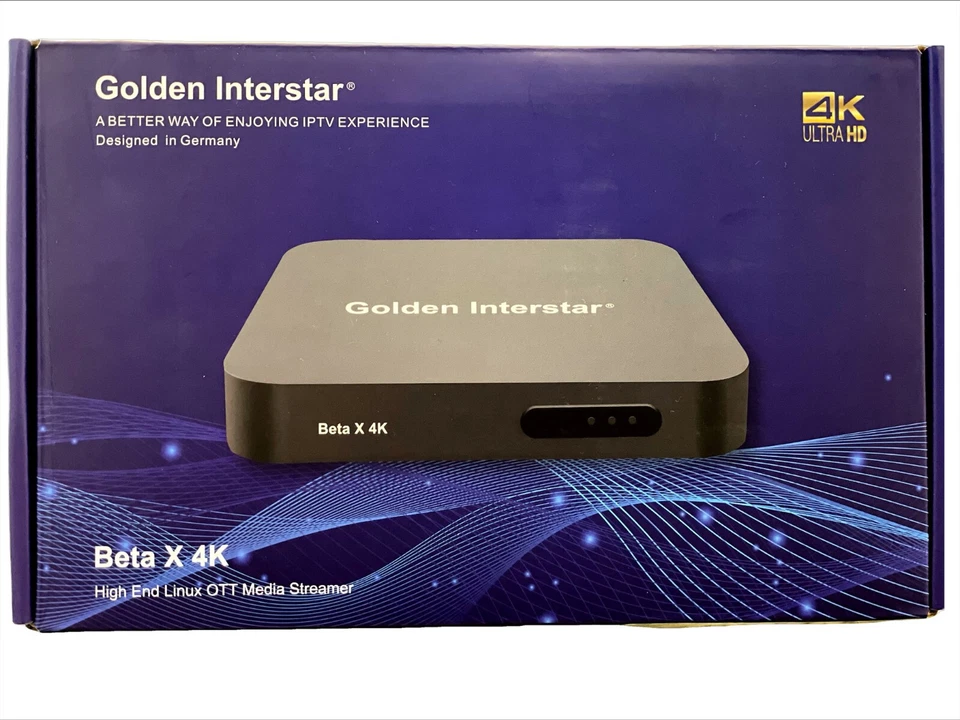 Beta X 4K IPTV-Box Linux UHD HDR Dual-WiFi HD USB IP-Receiver Golden Interstar - Bild 2 von 4
