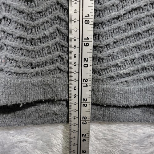 Helmut Lang Sweater Womens P XS Gray Open Knit Wool Cashmere Blend Long Sleeve - Picture 4 of 8