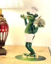 Keren Kopal Large Pop art hand-made metal sculpture --- " Frog chef "