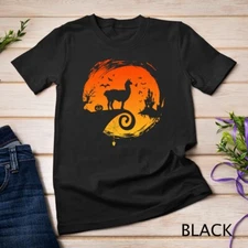 Llama Halloween Costume Moon Silhouette Creepy Horror Unisex T-shirt