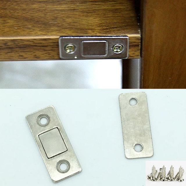 2x ultra thin steel door catch latch furniture magnetic cabinet