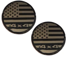 -TWO- American Flag 4x4 All Black METAL Emblems Fender Badge FOR Jeep Wrangler