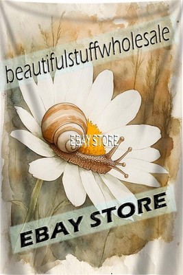 Snail Daisy Tapestry Tiny Nature minimal cute wall hanging 59X82 in