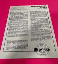 McIntosh MAC4200 Brochure - NEW LOW PRICE