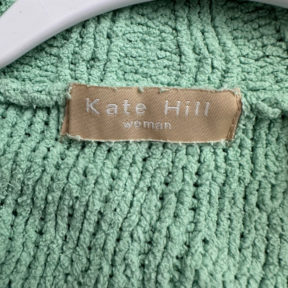Suéter Cárdigan Kate Hill Mujer Chenille Talla 3X Verde Menta Acogedor Cottagecore Foto 3 de 4
