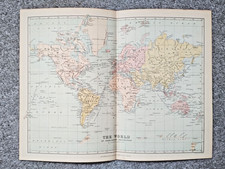 1875 Antique J Bartolomew Map of the World on Mercators Projection