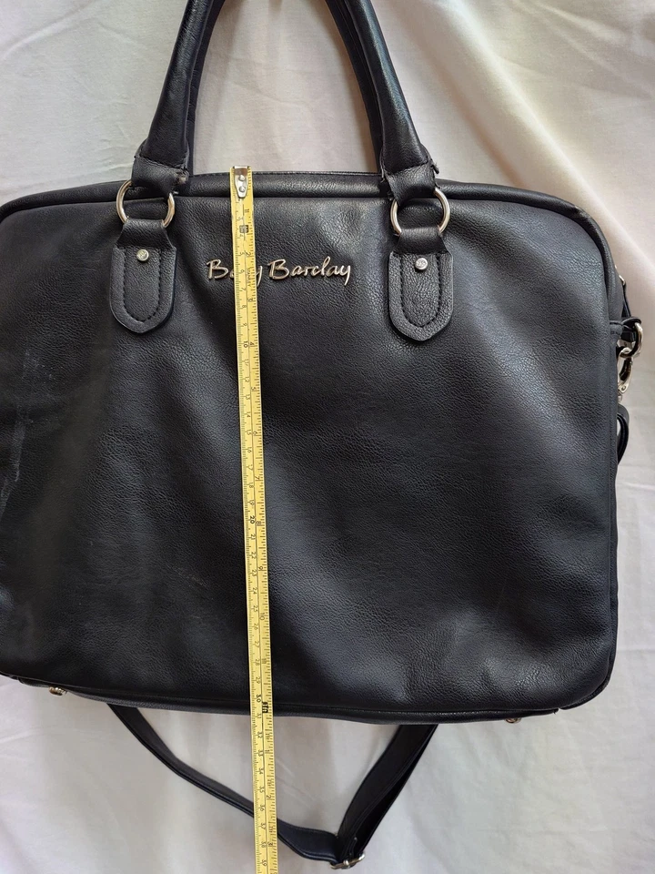 Betty Barclay Black Leather Laptop Bag Shoulder Strap - Image 3 of 4