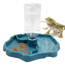 9oz Reptile Water Bottle, Turtle Automatic Feeders Waterer Food and Water Bow...