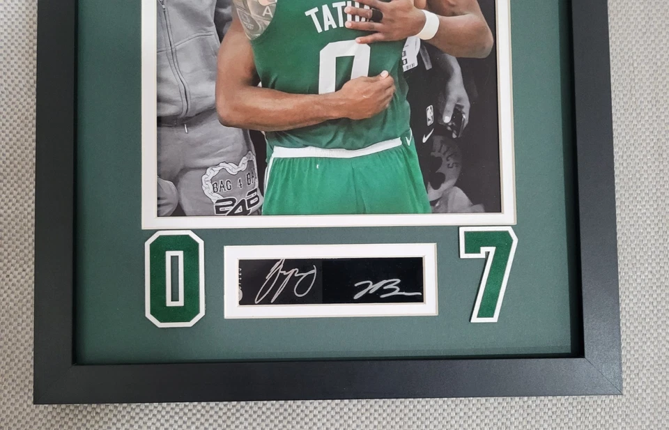 Foto facsímil Jayson Tatum & Jaylen Brown 8x10 grabado láser firma 11x14 Foto 2 de 3