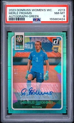 2023 Panini Donruss Fifa Women's World Cup Auto - Green Merle Frohms RC 2/5 PSA 8