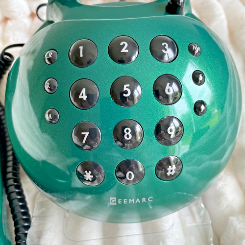 Vintage Phone 70/80s Vintage Bright Green GEEMARC Telephone Retro not tested - Afbeelding 3 van 6